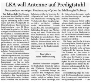 LKA will Antenne auf Predigtstuhl: RTB vom 30.11.23