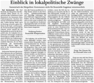 Einblick in lokalpolitische Zwänge – RTB vom 02.07.2024