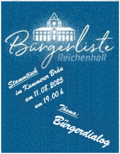 Stammtisch der Bürgerliste am 11.08.25 im Kammererbräu